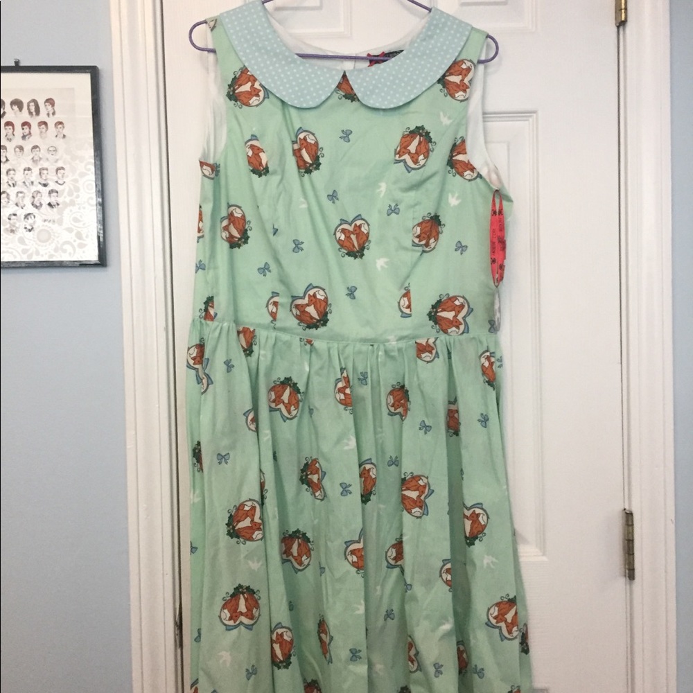 Hell Bunny NWT fox dress Lolita Kawaii rockabilly
